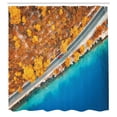 thumbnail image 2 of Ambesonne Ocean Shower Curtain, Road Autumn Trees Scenery, 69"Wx84"L, Earth Yellow Sea Blue, 2 of 4
