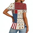 thumbnail image 7 of LWavelet Fourth of July Shirts for Women Short Sleeve Tops V-Neck Casual Patriotic Fireworks Star Graphic Tee Multicolor 2XL, 7 of 7