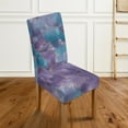 thumbnail image 2 of COEQINE Parsons Chair Slipcovers Set of 1, Stretch Removable Dining Chair Covers Machine Washable, Polyester Spandex Universal Fit Chair Protector for Dining Chairs, Marble Violet Blue, 2 of 7