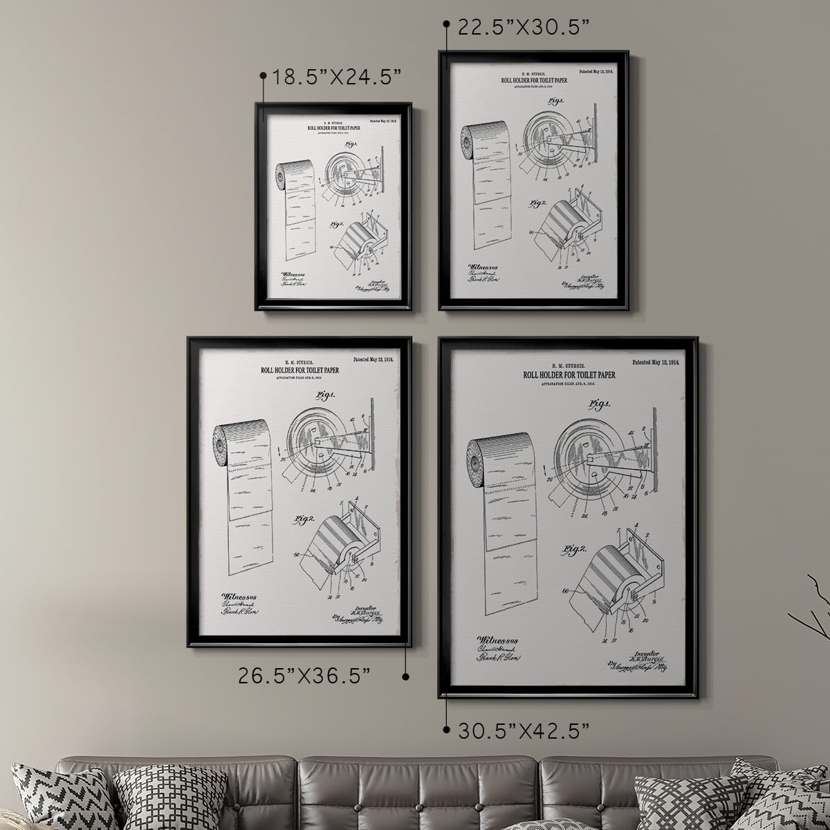 Toilet Paper Patent III Premium Classic Framed Print - Ready to Hang