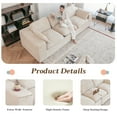 thumbnail image 6 of YODOLLA 110" Oversized Boneless Couch for Living Room,Cloud Sectional Sofa with Fluffy Corduroy Seat Cushions, 3 Seater Upholstered Floor Sofa, No Assembly Required, Beige, 6 of 10