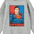 thumbnail image 2 of Superman Portrait Crew Neck Long Sleeve Athletic Heather Boy's Sweatshirt-Large, 2 of 2