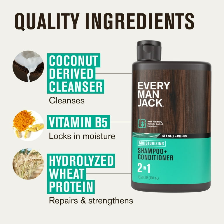 Every Man Jack Sea Salt Mens 2-in-1 Shampoo Conditioner for