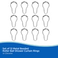 thumbnail image 5 of Kenney Rust-Resistant Metal Beaded Roller Ball Shower Curtain Rings, Set of 12, Chrome, 5 of 6