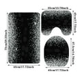 Shiny Silver Glitter Black 3 Piece Bathroom Rugs Set Bath Rug Mat And