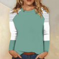 thumbnail image 2 of Lmnyox Women's Long Sleeve T Shirt Color Block Crew Neck Basic Tee Dropped Shoulder Casual Loose Shirts Tops, 2 of 7