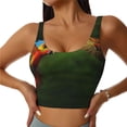 thumbnail image 2 of Picia Hybrid Parrot in the Forest Sports Bra for Women,Padded Strappy Sports Bras Medium Support Yoga Bra with Removable Cups,Running Yoga Bra-Medium, 2 of 9