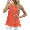 thumbnail image 2 of Womens Tops Women Chiffon Tank Sleeveless Top Double Casual Blouse Tunic Shirts for Women, 2 of 6