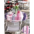 thumbnail image 5 of Outdoor Tablecloth with Umbrella Hole for Patio/Picnic/Party/Camping, Purple Grey Ombre Waterproof Table Cloth Round Cover Washable, Abstract Art Modern Polka Dot Striped (Dia 60"), 5 of 9