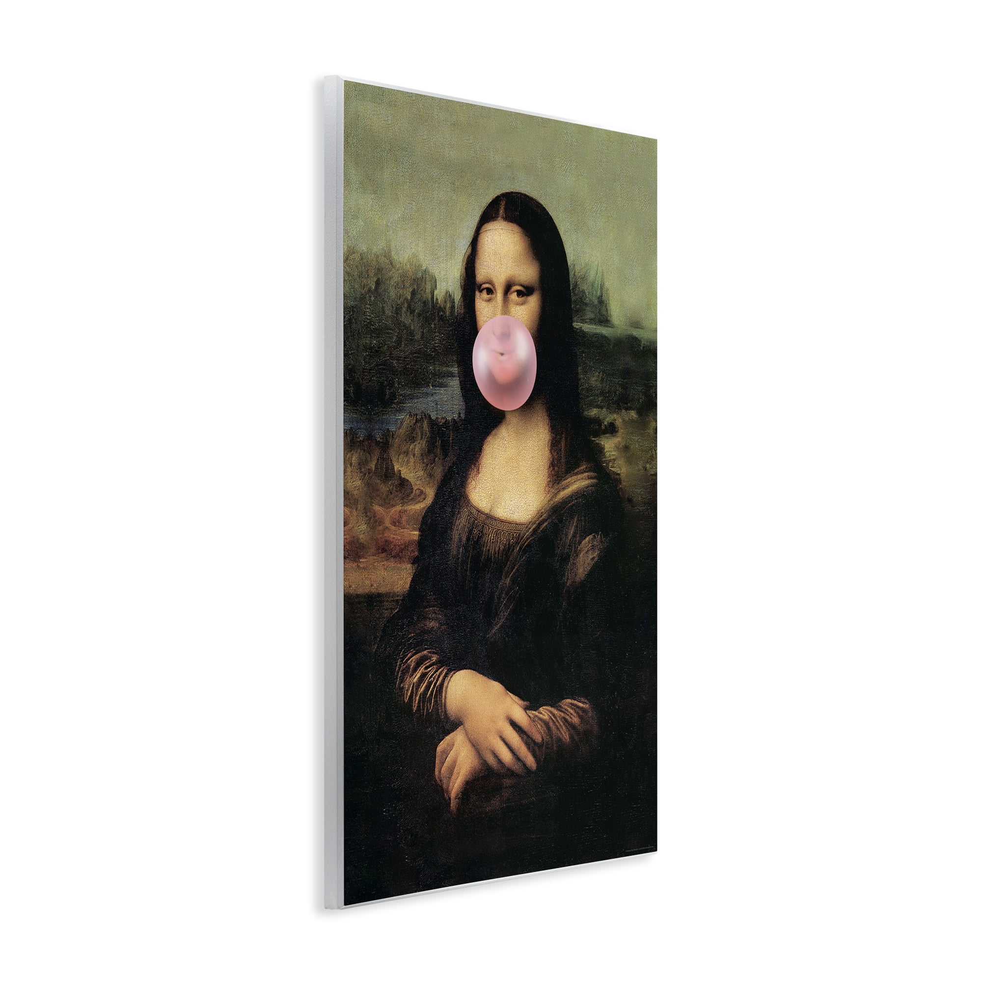 Stupell Industries Mona Lisa & Bubblegum Novelty & Humor Painting Unframed Art Print Wall Art, 13 x 19