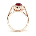 thumbnail image 2 of ANGARA Natural Princess Diana Inspired 1.25 ct Ruby Ring with Diamond Halo in 14K Rose Gold for Women (Size-8x6mm) | July Birthstone, Birthday, Anniversary, Jewelry Gift for Women | Natural Ruby Ring, 2 of 9