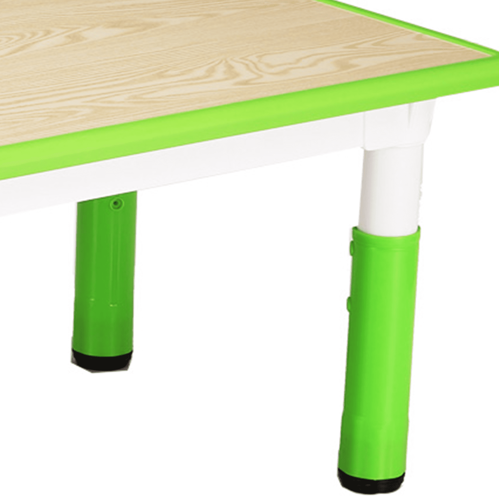 Zzistar 7 Piece Kids Table and Chairs Set, Height Adjustable Desk with 6 Seats Backrest Chair, Max 300lb Children Graffiti Table