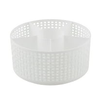 Thinkspace Brand Extra Large Lazy Susan Weave Rotating Beauty Organizer, White. 6 Large Compartments to Organize all of your Makeup and Beauty Products.