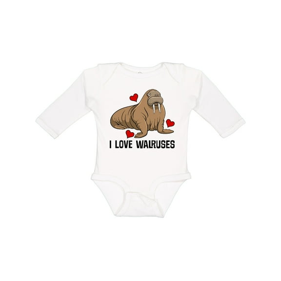 Inktastic Walrus Cute Arctic Animals Boys or Girls Long Sleeve Baby Bodysuit