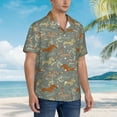thumbnail image 3 of Sikiie Dachshund Dog Bird Print Men's Hawaiian Shirt, Summer Beach Button Pocket Short Sleeve T-Shirt,X-Large, 3 of 7