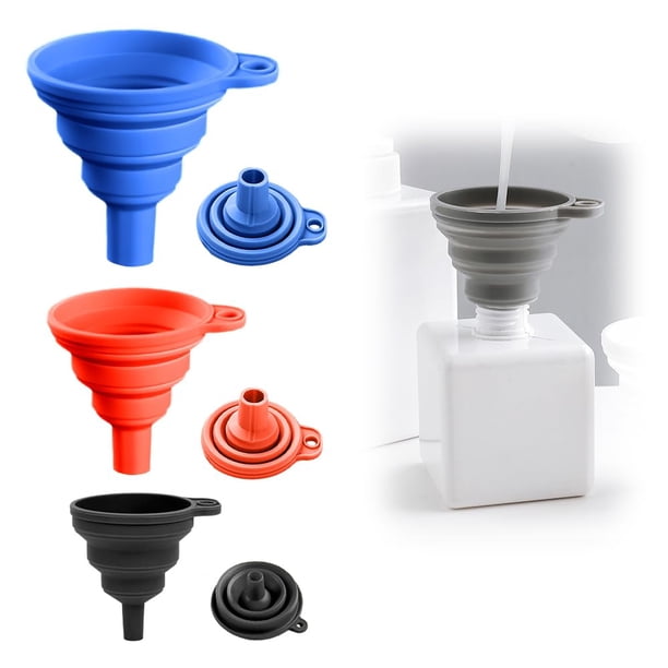 Embudo de cocina, 9 embudos plegables de silicona para cocina, embudos de actualización para uso en cocina, botellas de llen, utensilios de cocina (color B)