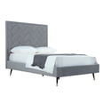 thumbnail image 5 of JERFIT Mid-Century Modern Velvet Upholstered Full Bed Frame with Headboard, Gray, 5 of 5