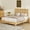 Natural, variant on VanAcc Queen Size Bed Frame, Solid Wood Platform with Wooden Headboard for Bedroom, Natural