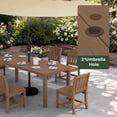 thumbnail image 3 of SERWALL 7-Piece Outdoor Dining Set , 75" HDPE All Weather Patio Dining Set for 6, Outdoor Table and Chairs with Umbrella Hole, Brown, 3 of 10