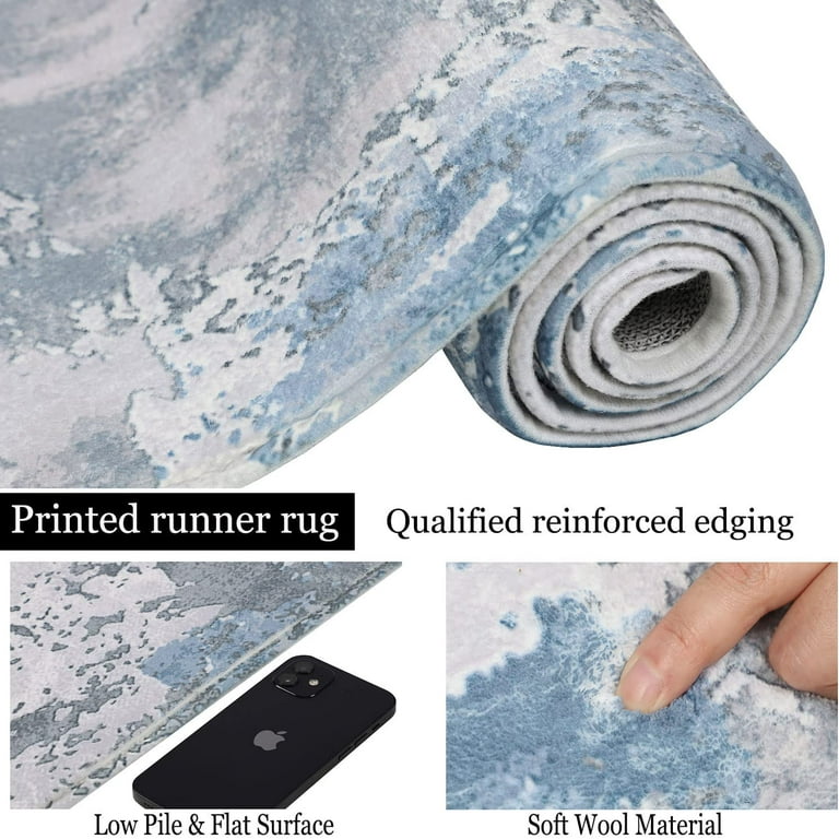 Capslpad 2x6ft Hallway Runner Rugs with Rubber Backing Non Slip Modern  Abstract Washable Kitchen Rug Runner Soft Fluffy Low Pile Carpet Floor  Runners for Kitchen Hallway Entryway Bathroom Bedroom 