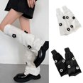 thumbnail image 2 of Japanese Harajuku Leg Warmers Fall Winter Tube Leg Cover Slouch Socks Women Calf Socks Sweet Cute Flower Slouch Socks, 2 of 4