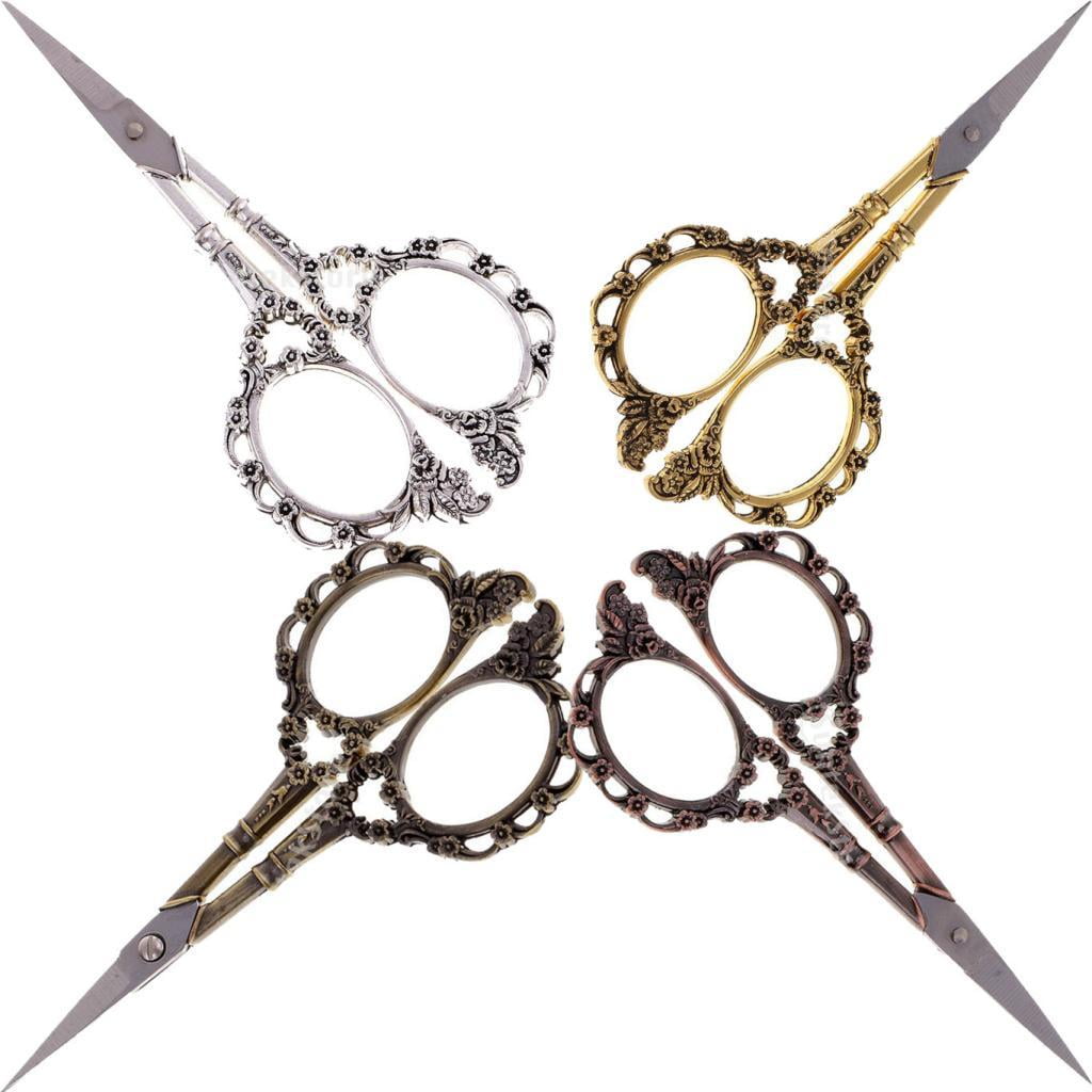 GUOOL 2x Vintage Stainless Steel Embroidery Scissors, Sewing Scissors, Craft Scissors, Fabric Scissors, Thread Scissors