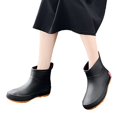 thumbnail image 3 of KANG Mid Barrel Rain Boots Student Plus Velvet Warm Waterproof Rain Boots Collar Gardening Boots Ultra Lightweight Portable Garden Shoes, 3 of 5