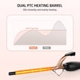 thumbnail image 3 of Rizador fino de cerámica de 9 mm, varita rizadora de barril pequeño de 3/8 de pulgada para cabello largo y corto, pantalla LCD con 9 ajustes de calor, incluye guante (dorado), 3 of 5