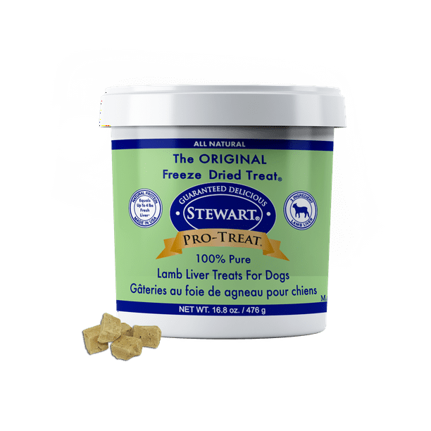 Stewart ProTreat Freeze Dried Lamb Liver Dog Treats, 16.8 oz. Tub