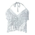 thumbnail image 4 of Daznico Sparkling Fringe Performance Bra Top for Stage Show Party Wear Sequin Bustier Elegant Dancewear,Mardi Gras Clothing,One Size, 4 of 4