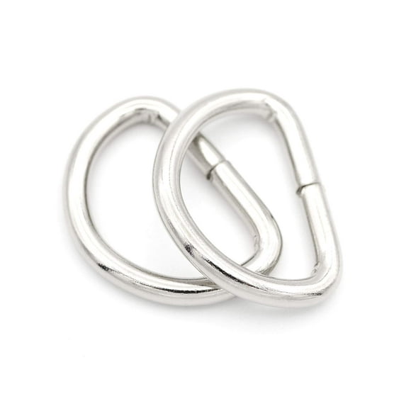 CRAFTMEMORE 100 Pack 1 Inch Metal D-Rings Non Welded Dee Ring for Bag Belt Lanyard DIY Craft Accessories (Silver)