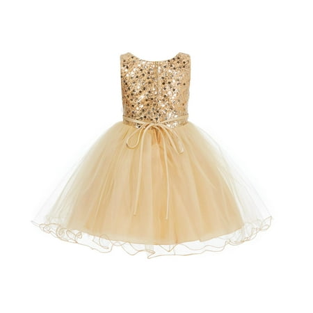 Bridal Flower Girl - Ekidsbridal Glitter Sequin Tulle Flower girl Dress Toddler Bridal Summer Easter Pageant Wedding Special Occasions Bridesmaid First Communion Reception Graduation Birthday Party Princess Gown B-011