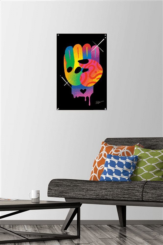 Jason Naylor - Fist of Color Wall Poster with Push Pins, 14.725" x 22.375"