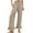 Khaki, variant on Diufon Wide Leg Linen Pants for Women High Waisted Ruffle Hem Palazzo Pants Summer Boho Loose Flowy Trousers
