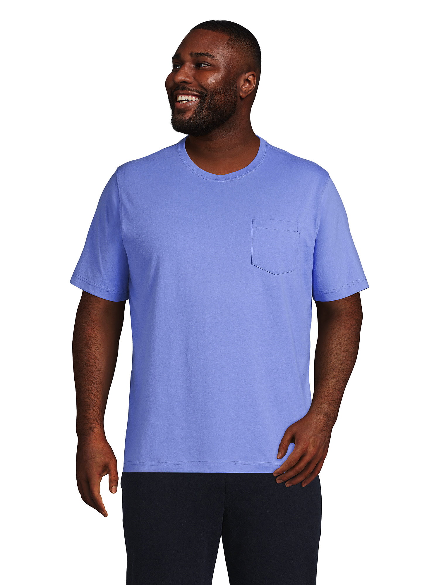 Lands' End Men's Big Super-T Short Sleeve T-Shirt with Pocket