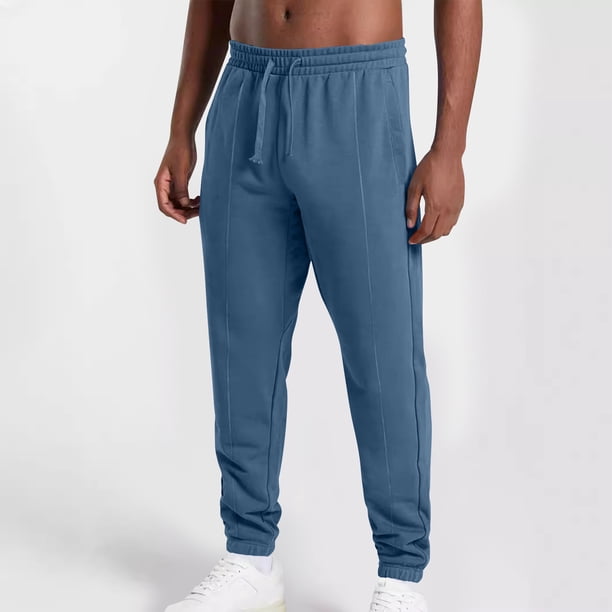 Pantalones largos de moda para hombre, de color liso, informales, con cordón, para fitness, hasta el tobillo