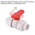 thumbnail image 5 of Uxcell 25mm ID Double Union Ball Valve, 2 Pack Socket Type Shut-off Valve Switch for Water Flow Control, White, 5 of 5