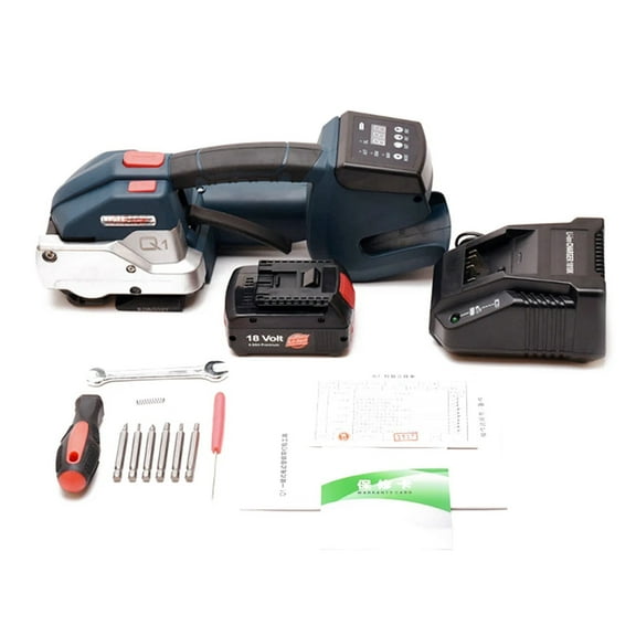 Q1 Full Automatic Electric Strapping Machine With 1 Battery Portable Digital Display Packing Tool For 10-16mm PET PP Belt