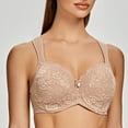 thumbnail image 3 of MELENECA Women's Floral Lace Non-Padded Minimizer Full coverage Underwire Bra Beige-Lace 40I, 3 of 5