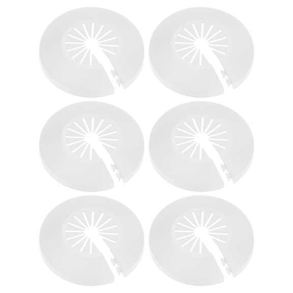 6-Pack Pipe Cover Decoration for 14mm-28mm Flange Water Pipe [White]