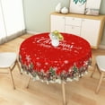 thumbnail image 3 of Nanqianyi Red Christmas Tablecloth Round 70'' Winter Santa Claus Elk Printed Washable Table Cover for Kitchen Dining, 3 of 9