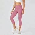 thumbnail image 4 of BVnarty Women's High Waist Tummy Control Capri Leggings, Skinny Fit Stretchy Athletic Pants for Pilates Class Pink XL, 4 of 8