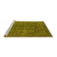 thumbnail image 2 of Ahgly Company Machine Washable Indoor Round Oriental Yellow Industrial Area Rugs, 7' Round, 2 of 4