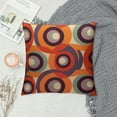 thumbnail image 2 of MDO  Pillow Cover Orange Brown Purple Circle Retro Fifties Style Art - Soft Linen Pillow Case for Decorative Bedroom/Livingroom/Sofa/Farm House Couch Pillow Cushion Covers 18x18 Inch, 2 of 5