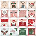 thumbnail image 2 of Funda de cojín de Feliz Navidad para decoración del hogar, adornos navideños de Papá Noel y alce, Año Nuevo 2022, 2023, 2 of 4