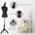 thumbnail image 2 of Dress Form Female Mannequin Torso, Height Adjustable Mannequin Body with Stand for Sewing, Display, Black, 2 of 7