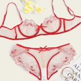 thumbnail image 3 of Gibobby Conjunto ropa interior mujer Lencería sexy para mujer, camisón de encaje con camisola de encaje para mujer lencería(Rojo, G), 3 of 5