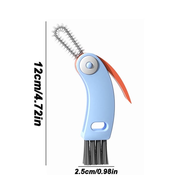 3 in 1 Cup Lid Cleaning Brush Set, Multi-Function Crevice Cleaning Brush, Portable Cup Lid Scrubber with Rotating Head for Kitchen Home Use