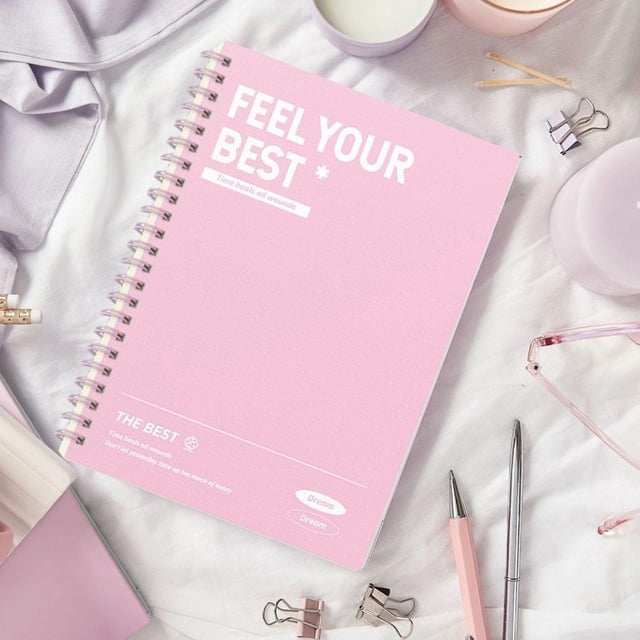 A5 Spiral Notebook with Thick Paper, Durable Plastic Cover, 9mm Ruled Lines, 120 Pages, Portable for Students and Professionals