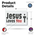 thumbnail image 2 of Jesus Loves You Vinyl Decal 2 Pack of 24 Inch x 36 Inch Weatherproof Heavy-Duty Adhesive Backing | Christian Faith, Inspirational Message, Eye-Catching Design | Made in USA, 2 of 6